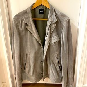 Boss suede jacket, grey, medium